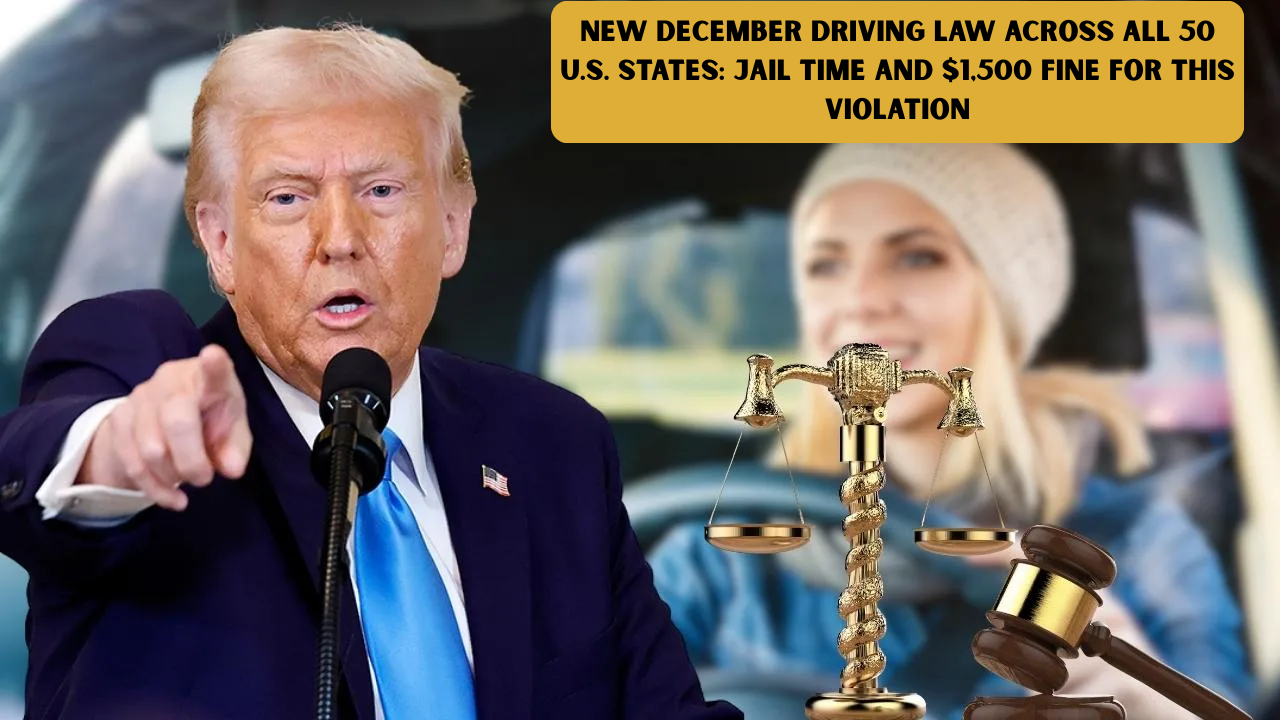 New December Driving Law Across All 50 U.S. States: Jail Time and $1,500 Fine for This Violation